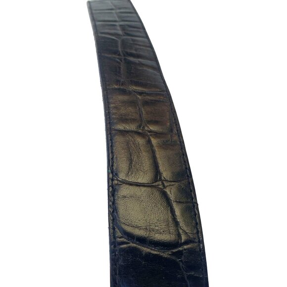 Vintage Western Belt S M Streets Ahead Leather Brass Buckle USA Unisex Chunky - Picture 12 of 14